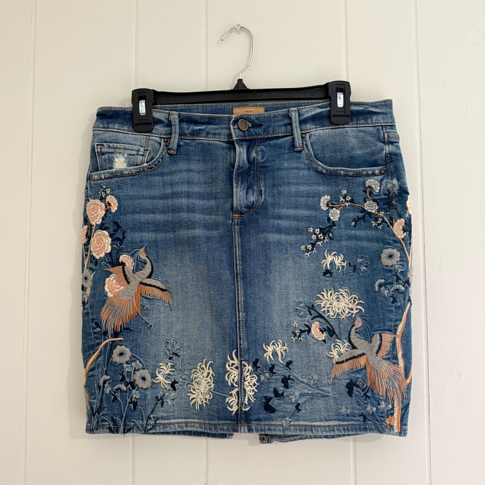 Driftwood Kate Embroidered Denim Jean
Skirt Sz 28